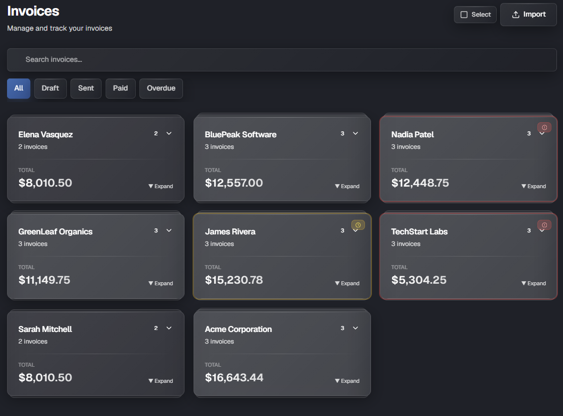 ClientPay Invoices screenshot